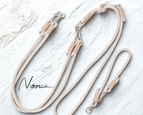 g52】二頭引きマルチショルダーリードセット 10mm リード・首輪 Noorca