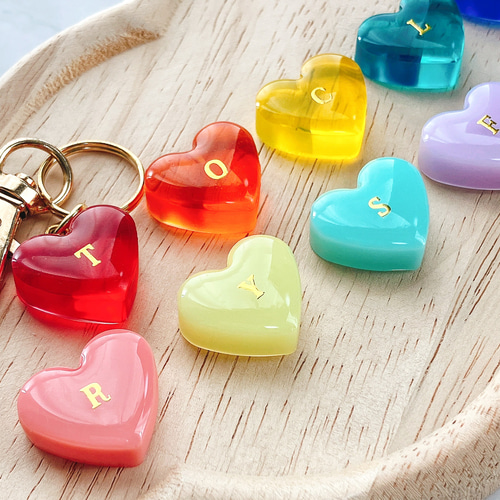 名入れ・全20色】ミニハート♡イニシャルキーホルダー ／アンブレラ