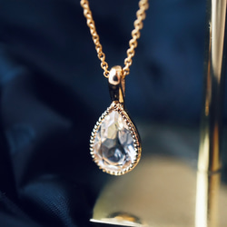 【１点もの】宝石質クリスタルAAA　ミルフレーム・ロングネックレス ~crystal~　(５０ｃｍ) 2枚目の画像
