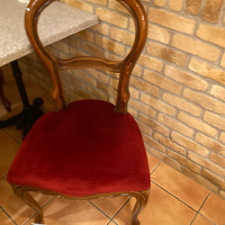 rococo wine red balloon  back chair 1脚 10枚目の画像