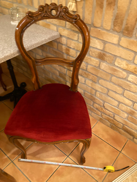rococo wine red balloon  back chair 1脚 10枚目の画像