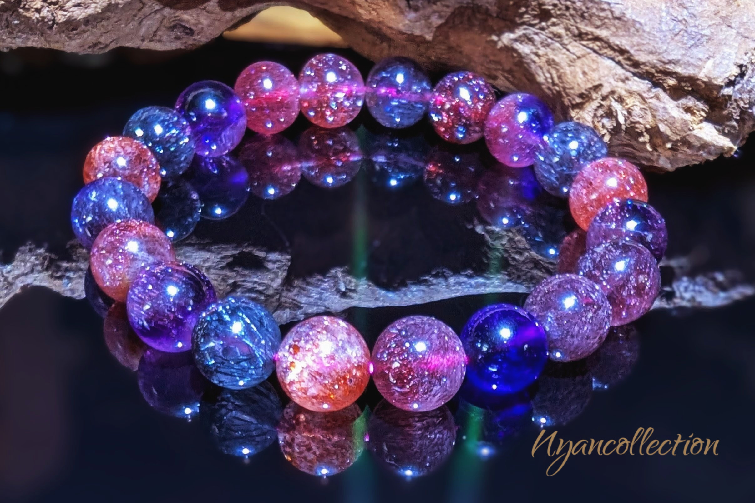 1月の特価品☆彡 入手困難 キラキラ 花火 高品質天然石ブレスレット ☆スーパーセブン☆