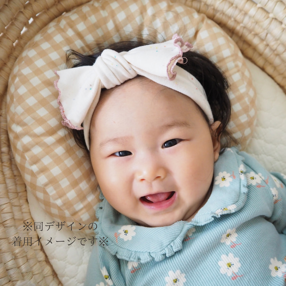 花柄バタフライヘアバンド / 3カラー / 新生児〜3才 5枚目の画像