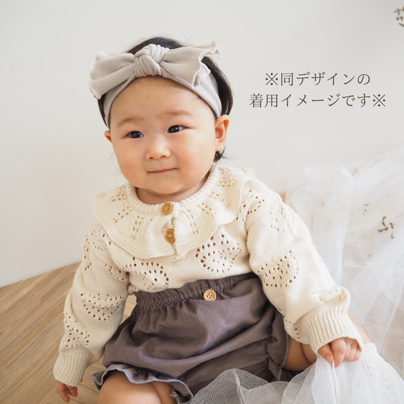 花柄バタフライヘアバンド / 3カラー / 新生児〜3才 4枚目の画像