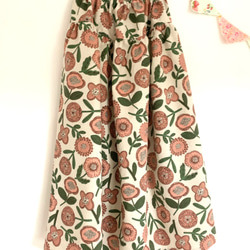 ＊retro flowers♪綿麻マキシティアードスカート(pink)＊ 2枚目の画像