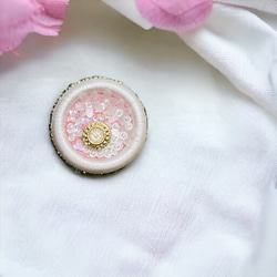 桜色刺繍ブローチ　l-baze001bro 5枚目の画像