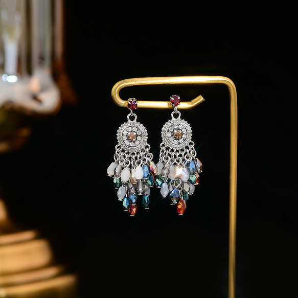 【限定セール￥399】韓国ファッション　夢キャッチャーピアス　アクセサリー　-2086 9枚目の画像