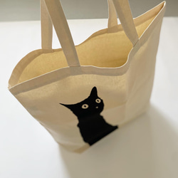 猫柄 トートバッグ 新学期 マザーズバッグ キャンパス生地 4枚目の画像
