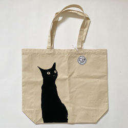 猫柄 トートバッグ 新学期 マザーズバッグ キャンパス生地 6枚目の画像