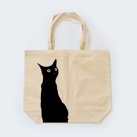 猫柄 トートバッグ 新学期 マザーズバッグ キャンパス生地 2枚目の画像