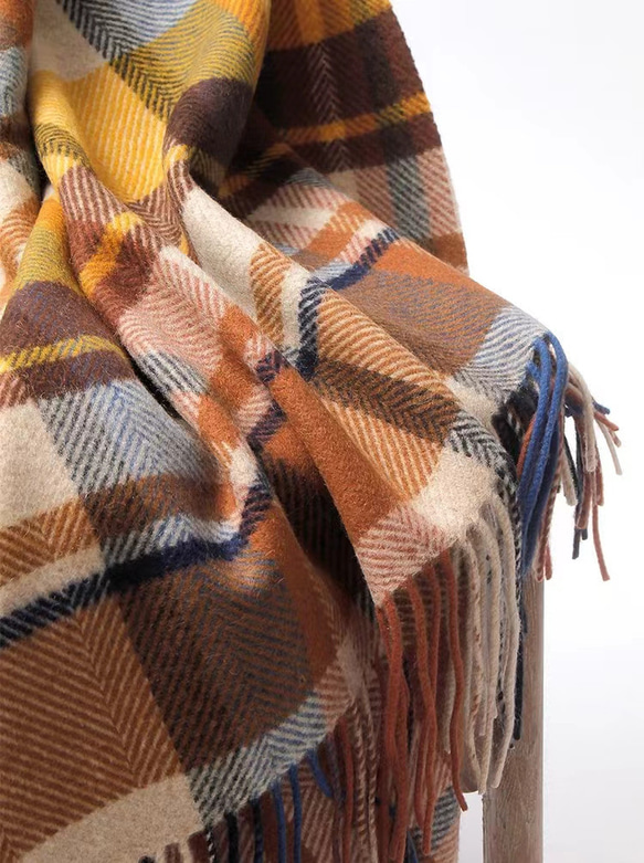 上質ウール ランケット ひざ掛け 厚く毛布 ソファカバー ブランケット ウールの膝掛け ウール100%内モンゴル製 極暖 2枚目の画像