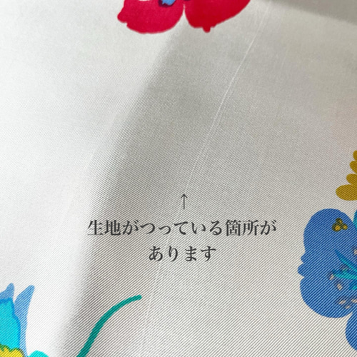 フランス製ヴィンテージ生地のシルクスカーフ（WHITE Floral