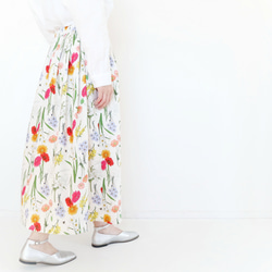 【訂購】暖心♪花裙子白色棉質獎勵母親節敬老日生日春色新品2024 第5張的照片