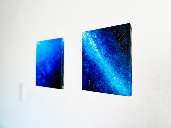 【零103】絵画  宇宙 青 空 海  抽象画 原画  インテリア 3枚目の画像