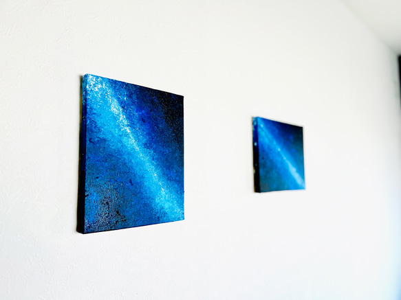 【零103】絵画  宇宙 青 空 海  抽象画 原画  インテリア 2枚目の画像