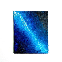 抽象油彩画　流星　二瓶智仁作 零084】絵画 宇宙 青 空 海 抽象画 原画 インテリア 絵画 零