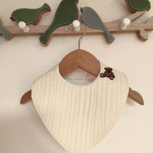 ♥シンプル 可愛い モコモコダブルガーゼ トリプルガーゼスタイ