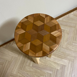 木製スリムスツール（椅子）【寄木細工】【受注製作販売】 7枚目の画像