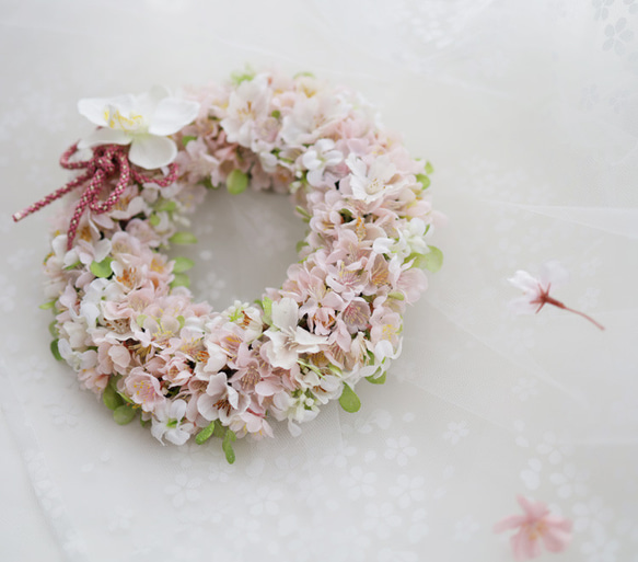 ＊桜に胡蝶蘭の春色リース＊満開の桜リース＊ 8枚目の画像