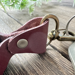 Amethyst Leather Craft Key Holder　アメジスト丸玉レザーキーホルダー 4枚目の画像