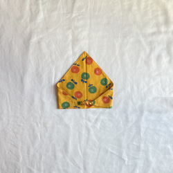 【100~110】入園入学　まるいお花 山吹色のエプロン・三角巾　2点セット　 6枚目の画像