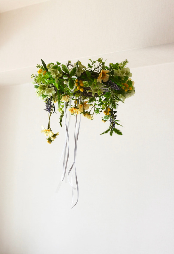 受注制作鳥の巣のミモザフライングリース