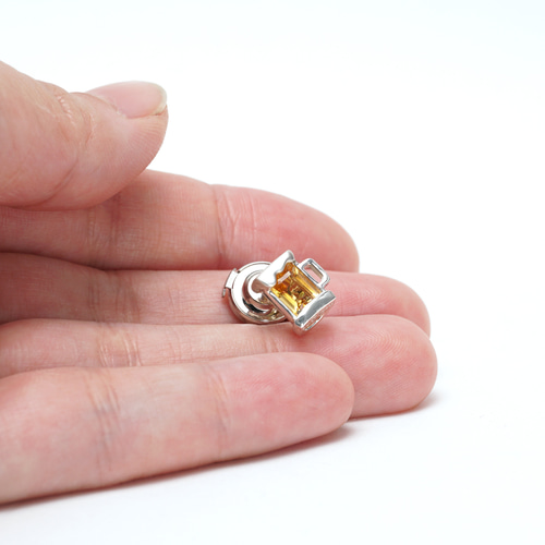 エール 中ジョッキピンブローチ シルバー シトリン 天然石 ブローチ  