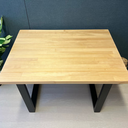 【送料無料】 ローテーブル 長方形 75cm 55cm パイン ナチュラル アイアン ロ型脚 8枚目の画像