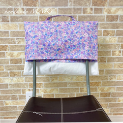 リボンと小花柄×帆布のオシャレな入園入学グッズ　オーダーページ　ピンク、パープル、ブルー、イエロー 7枚目の画像