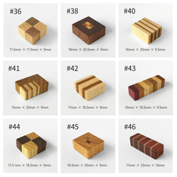 磁石の見えない✽寄木のマグネット【全44個セット】ギフトボックス入り craft magnet 17枚目の画像