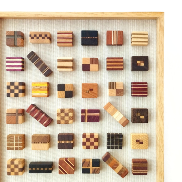 磁石の見えない✽寄木のマグネット【全44個セット】ギフトボックス入り craft magnet 4枚目の画像