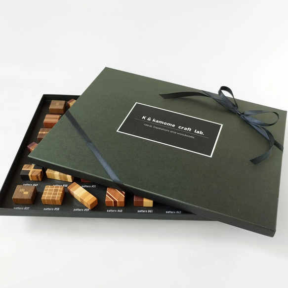 磁石の見えない✽寄木のマグネット【全44個セット】ギフトボックス入り craft magnet 3枚目の画像