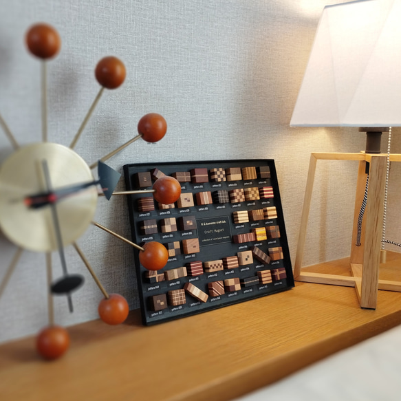 磁石の見えない✽寄木のマグネット【全44個セット】ギフトボックス入り craft magnet 6枚目の画像