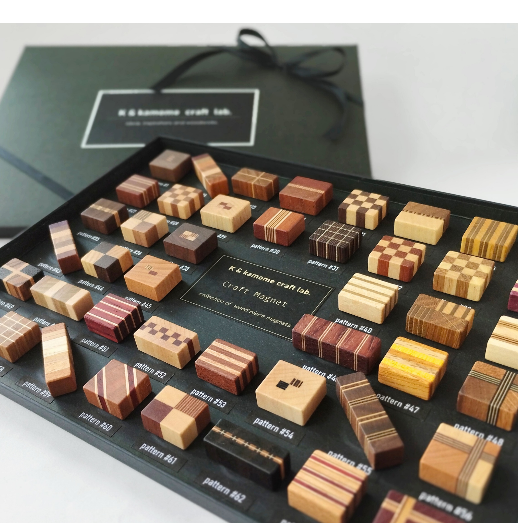 磁石の見えない✽寄木のマグネット【全44個セット】ギフトボックス入り craft magnet
