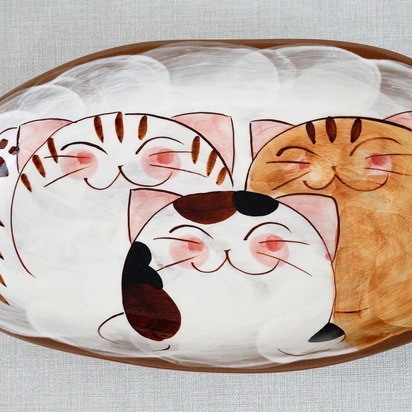 仲良しネコ カレー皿（大） 4枚目の画像