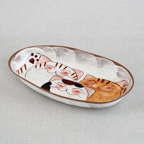仲良しネコ カレー皿（大） 1枚目の画像