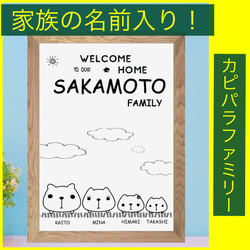 No.470 カピパラファミリー　⭐️オーダーメイド⭐️ポスター 北欧 アート ギフト 2枚目の画像