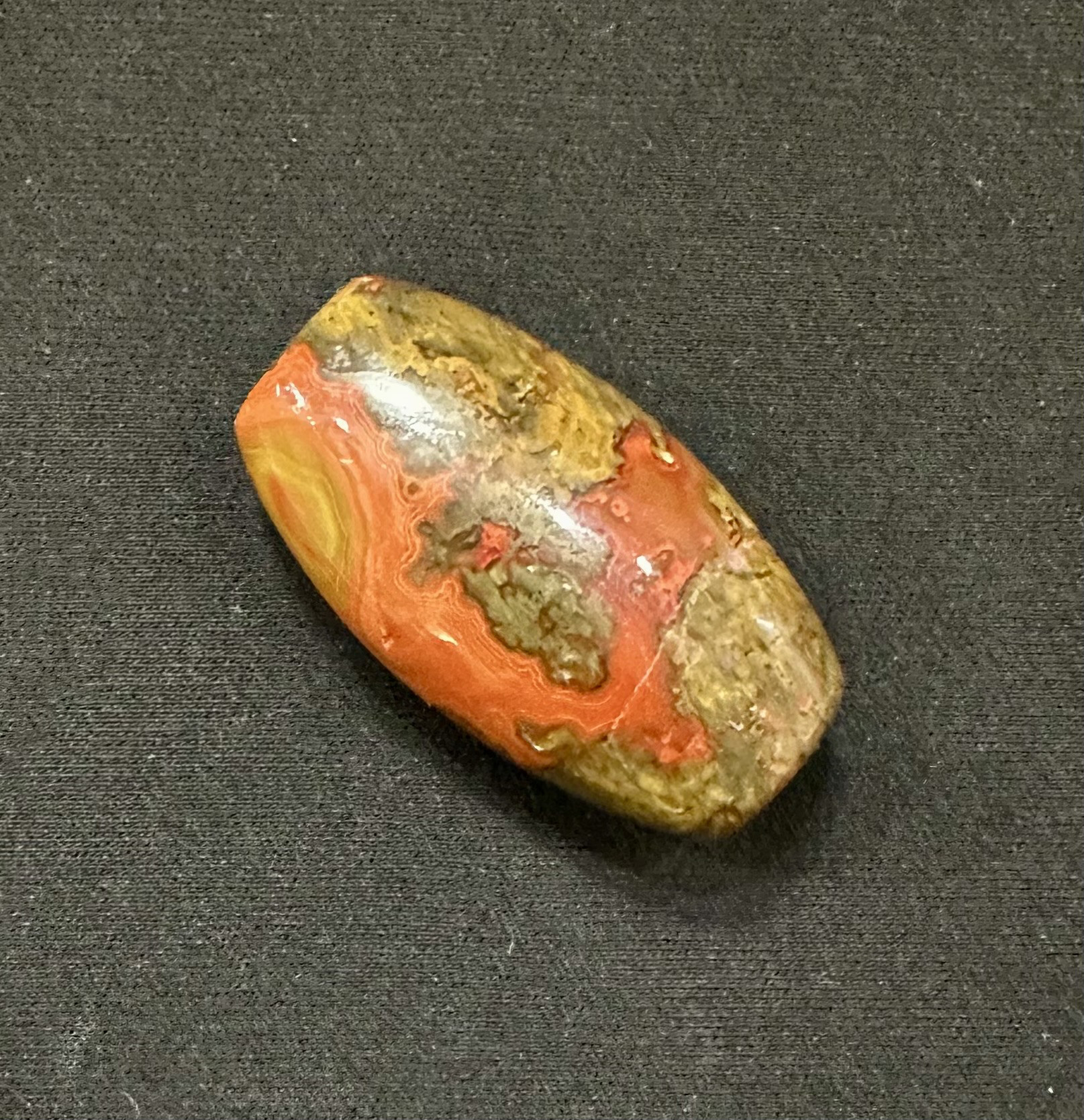 超大粒色彩斑蘭戦國赤瑪瑙天珠