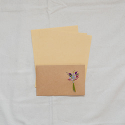 花束のレターセット／刺繍 2枚目の画像