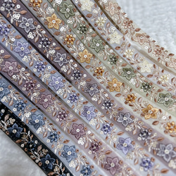 50cm》幅3cm前後 インド刺繍リボン 花柄 刺繍リボン ハンドメイド
