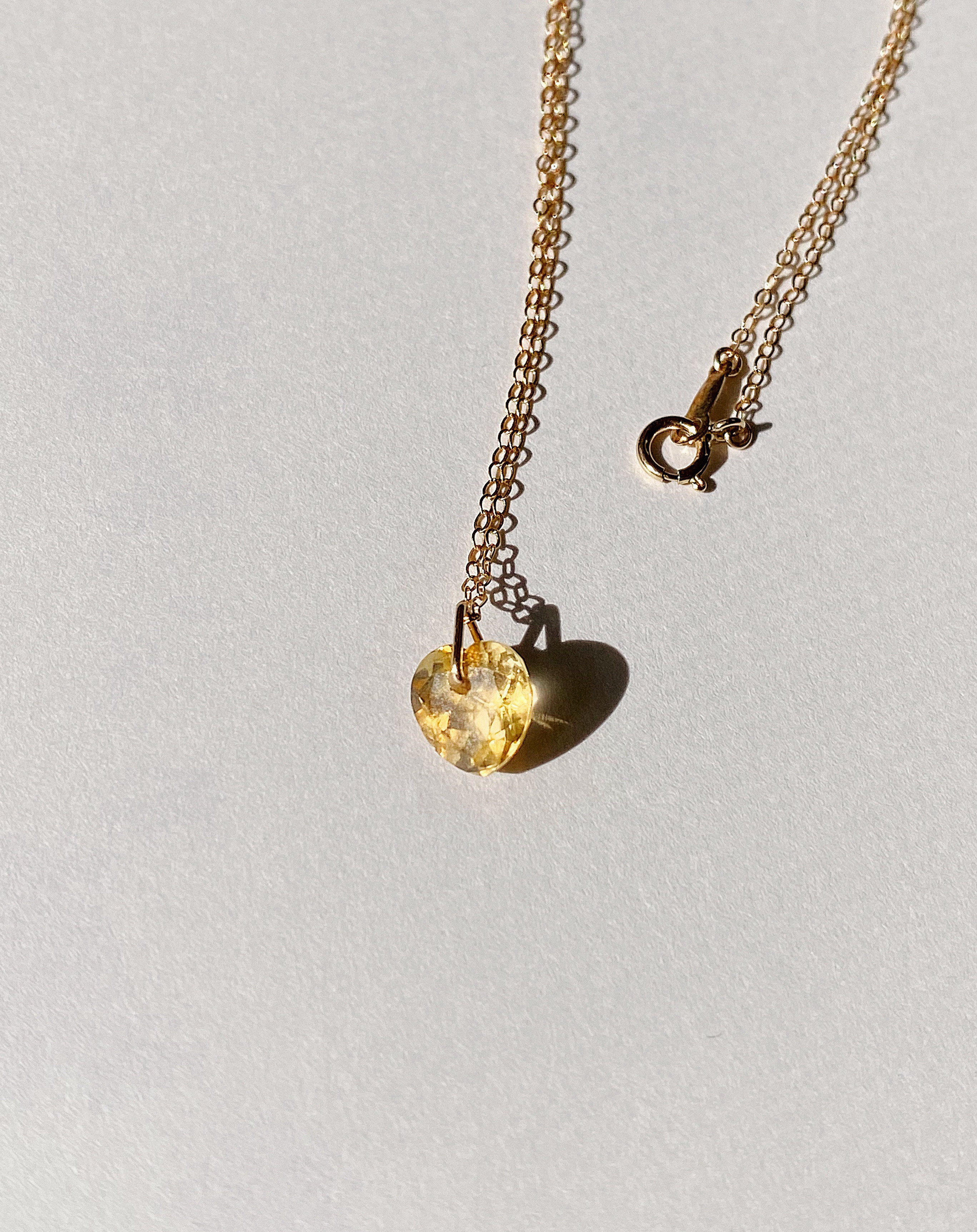 14kgf シトリンハート サンシャイン ネックレス