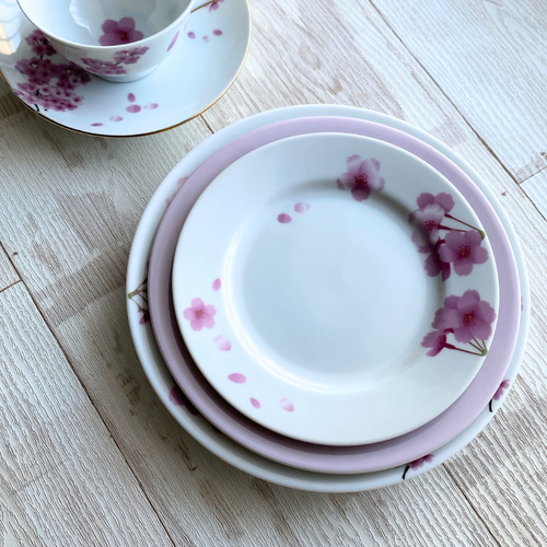 桜2026】おうちでお花見｜桜のティーカップ＆ケーキ皿セット（1点もの