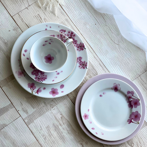 桜2026】おうちでお花見｜桜のティーカップ＆ケーキ皿セット（1点もの