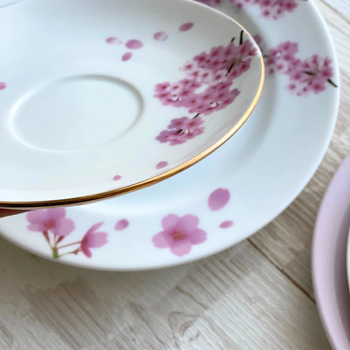 桜2026】おうちでお花見｜桜のティーカップ＆ケーキ皿セット（1点もの