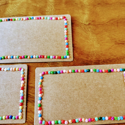 《増量中!!》【ミニカード】紙刺繍メッセージカードミニ　カラフルストーン　10枚セット 2枚目の画像