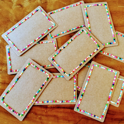 《増量中!!》【ミニカード】紙刺繍メッセージカードミニ　カラフルストーン　10枚セット 1枚目の画像