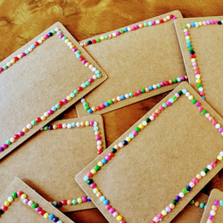 《増量中!!》【ミニカード】紙刺繍メッセージカードミニ　カラフルストーン　10枚セット 3枚目の画像