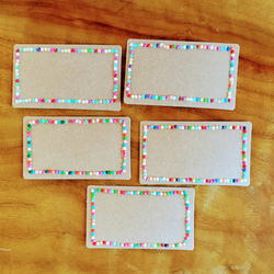 《増量中!!》【ミニカード】紙刺繍メッセージカードミニ　カラフルストーン　10枚セット 4枚目の画像