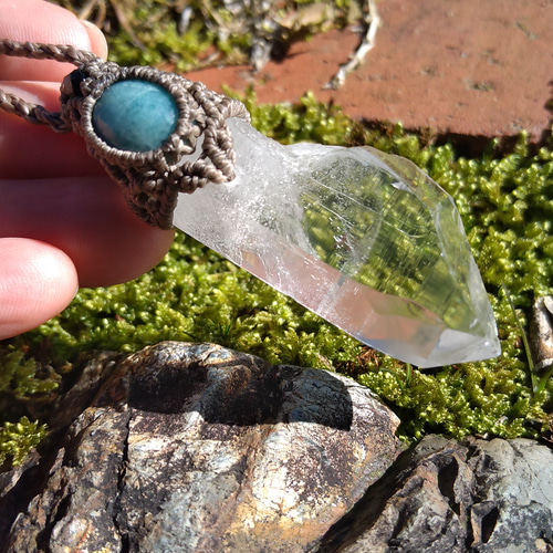 ヒマラヤ水晶 ガネッシュヒマール ＊ マクラメネックレス ペンダント ⑩