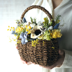 感謝の気持ちを伝える Flower basket pine flower -mimosa- 3枚目の画像